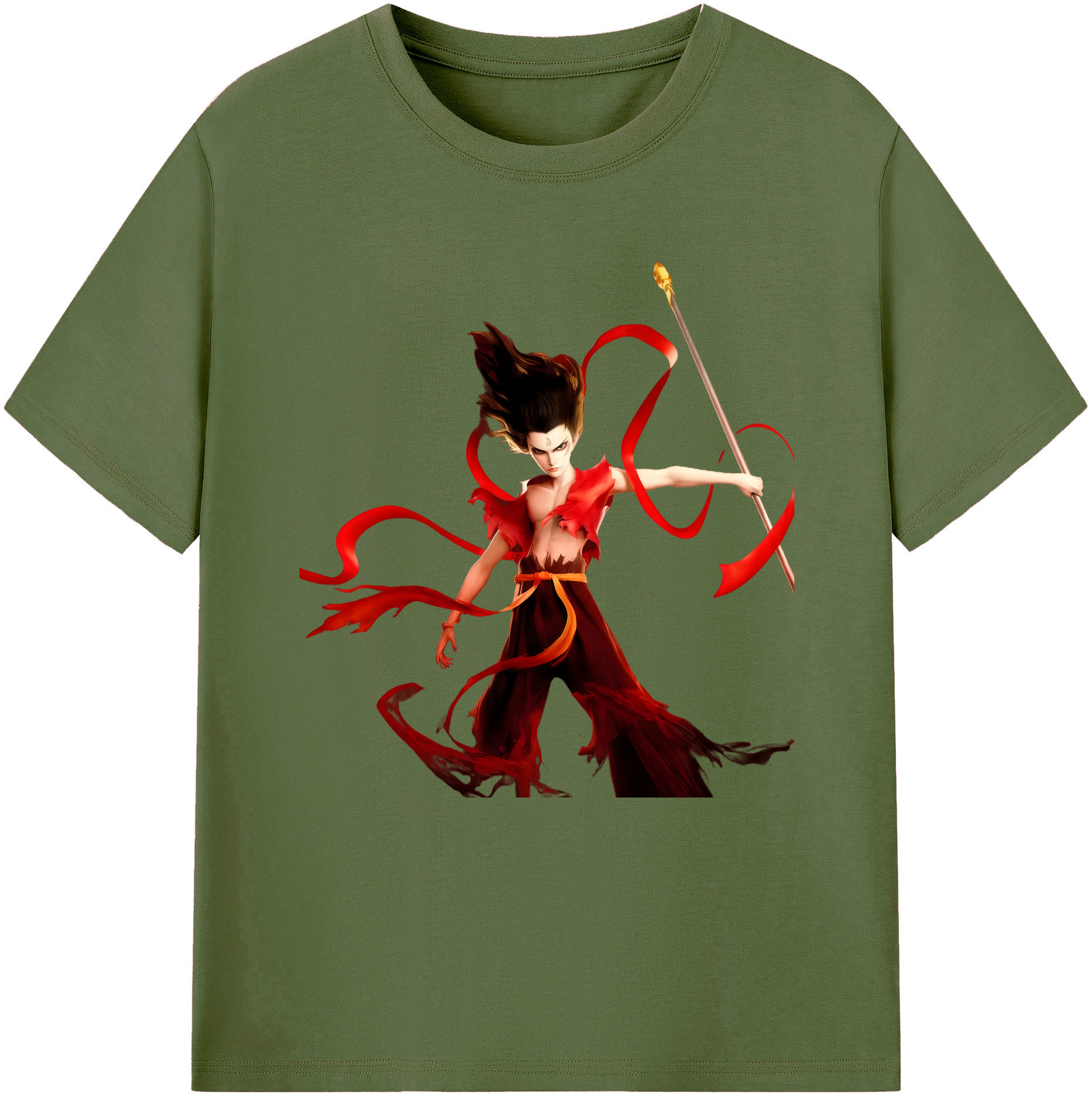 （画像用） Ne Zha 2 ナタ 魔童の大暴れ 綿100％半袖Tシャツ（フロントプリント）